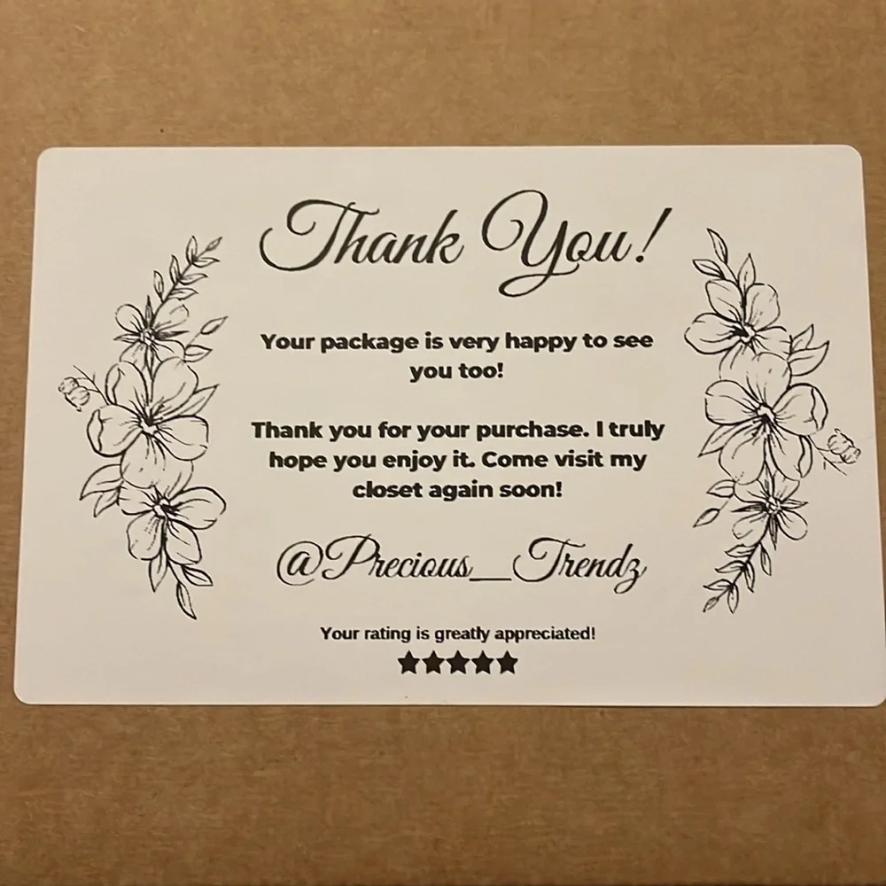 Custom Business Labels | 50 PCS | Thermal Labels | Black White | Stickers